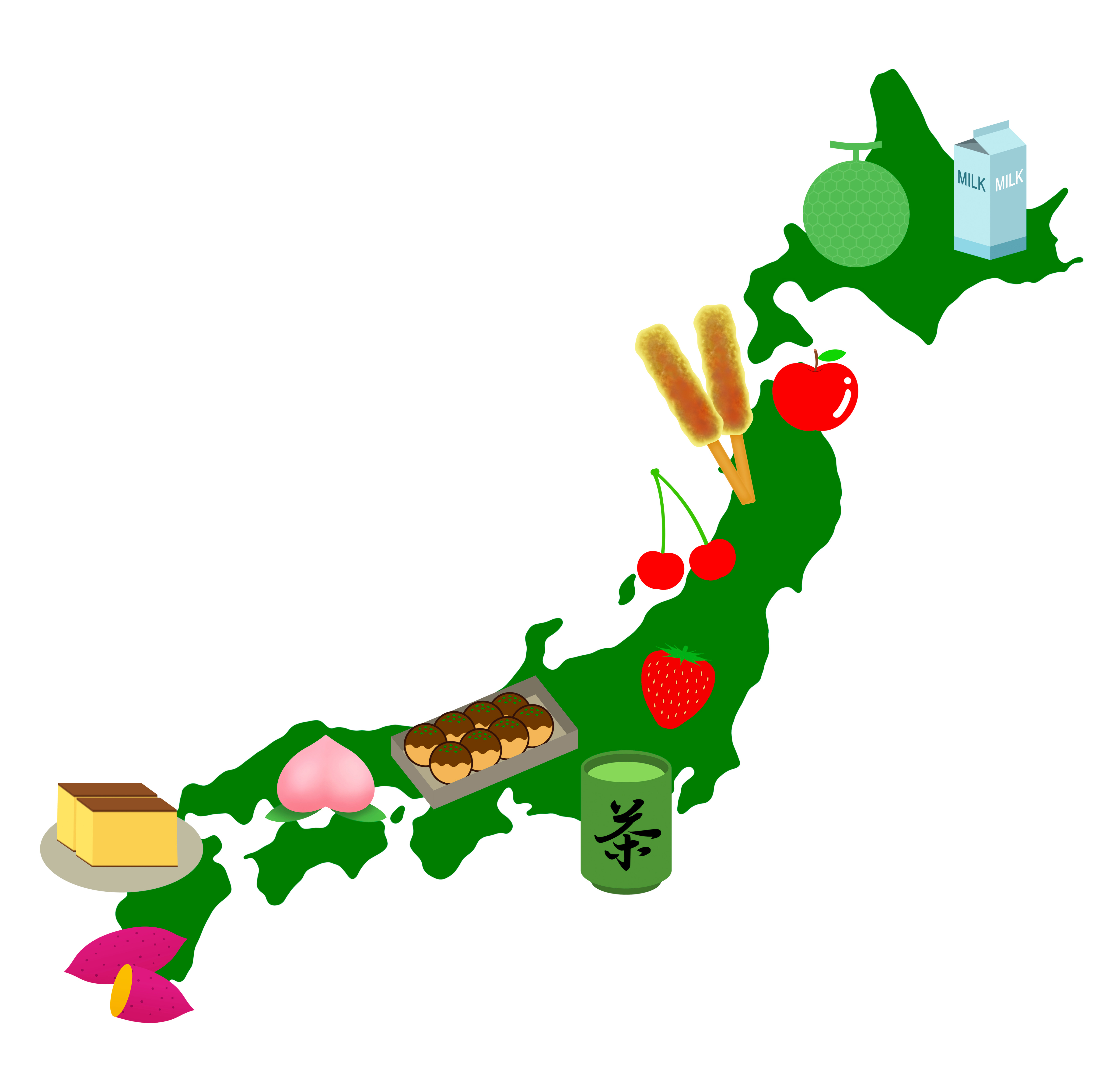 それぞれの都道府県の名産品